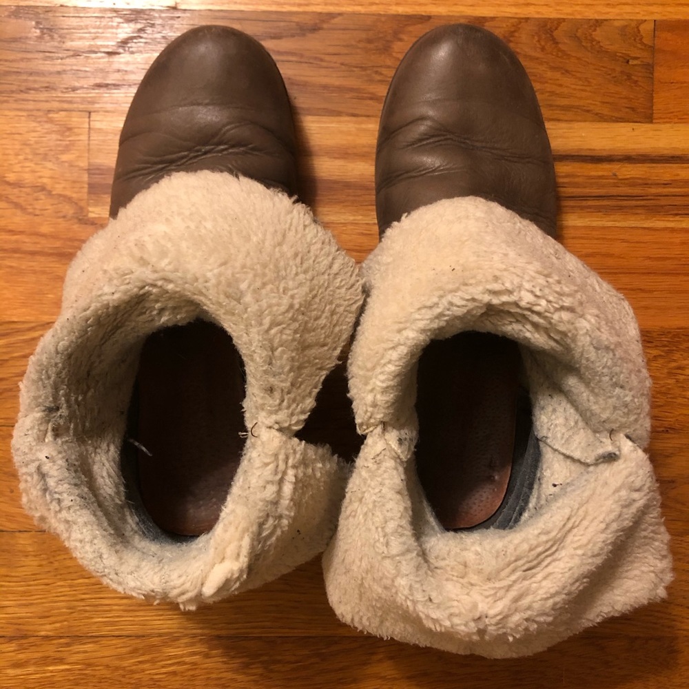 Brown leather boots made in Italy
